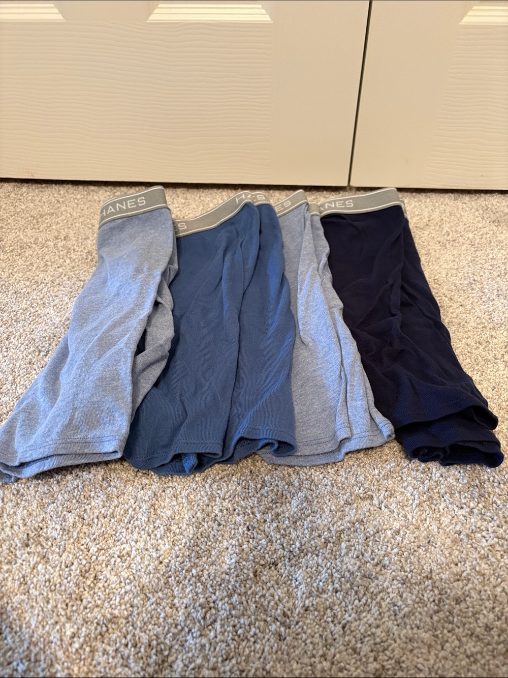 Hanes Men's Boxer Briefs Pack - Light Gray, Steel Blue, Navy